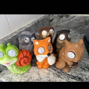 Colorful Animal Figurine Set with Big Eyes